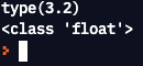 3.2 ist Datentyp float in Python (Screenshot 09.08.21)